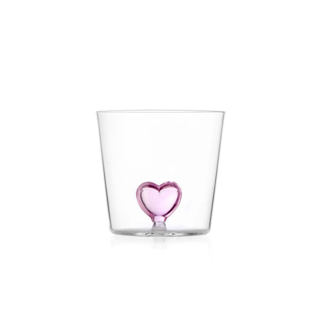 Heart glass cup