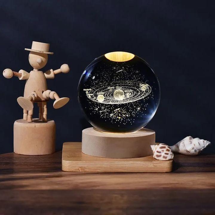 Crystal ball night light solar system