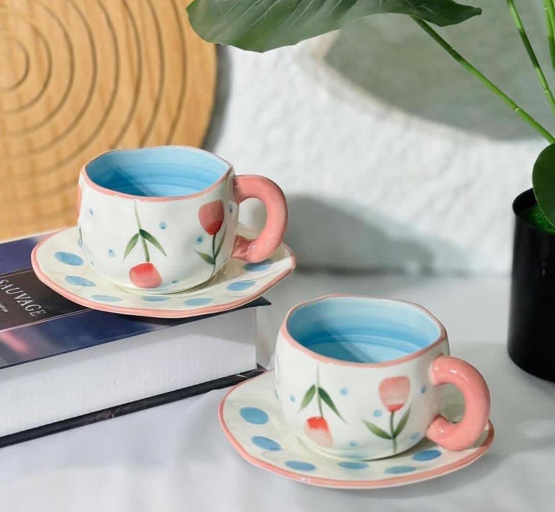 Tulip Flower design large mug