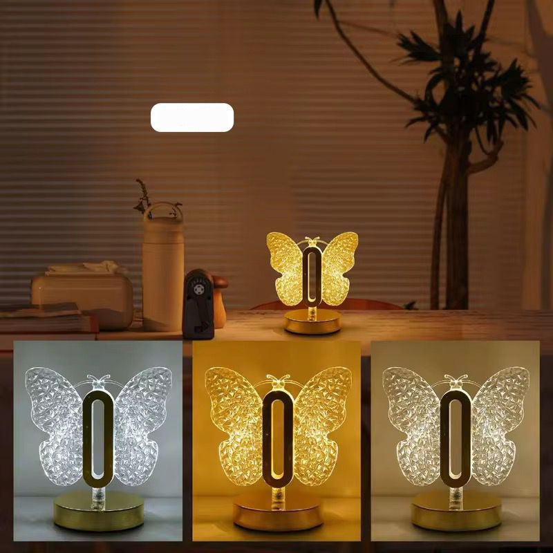 Crystal light heart and butterfly shape