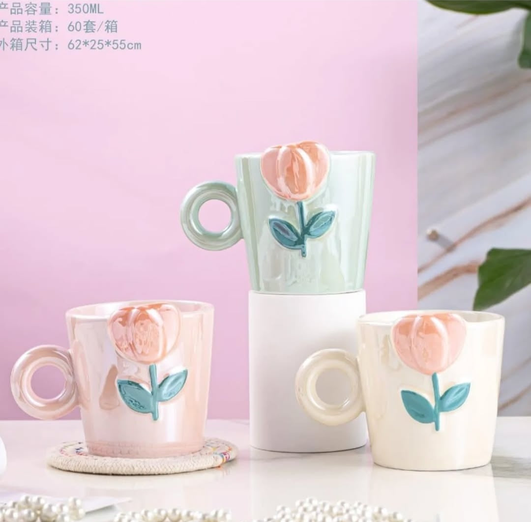 Ceramic tulip mug