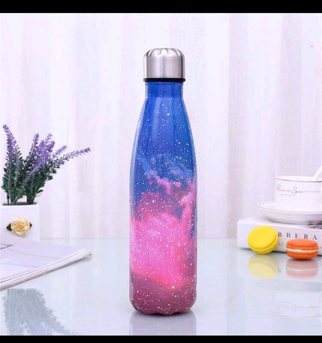 Stainless steel water bottle galaxy design