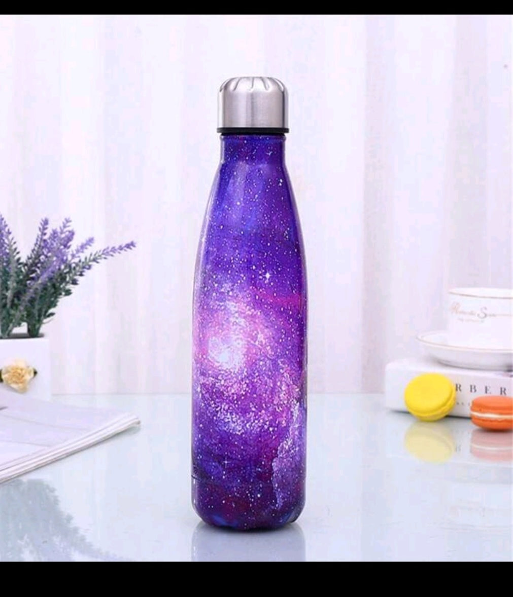 Stainless steel water bottle galaxy design