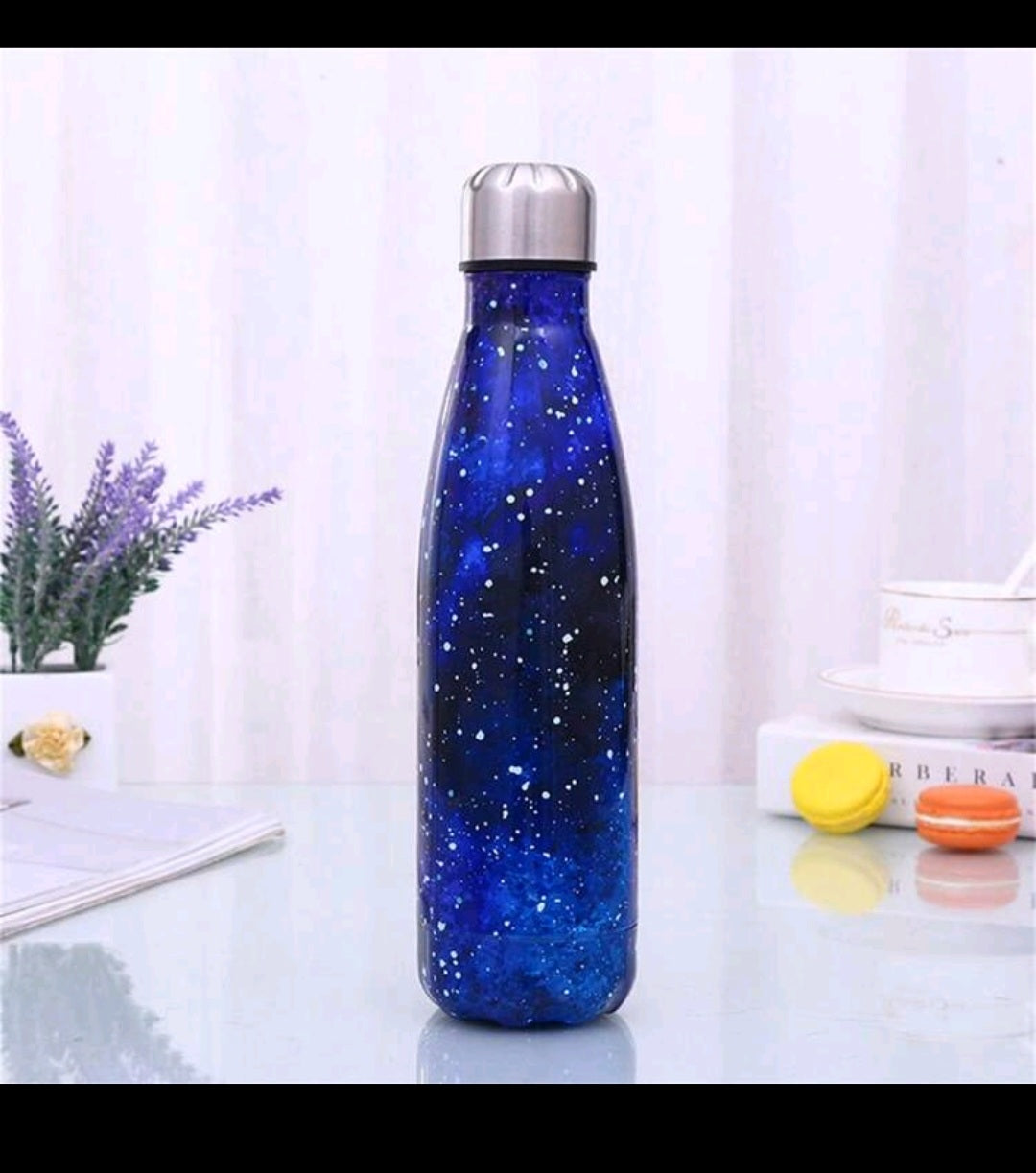 Stainless steel water bottle galaxy design