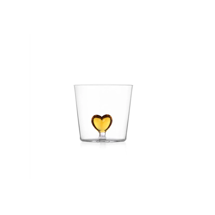 Heart glass cup