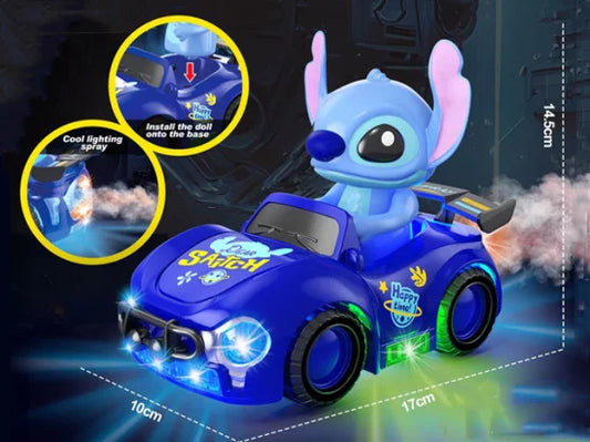 Stitch car with 3d move , light and spray
