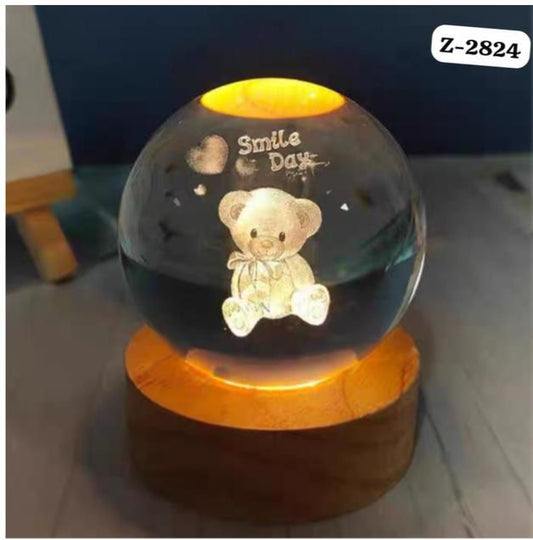 Crystal ball night light bear shape