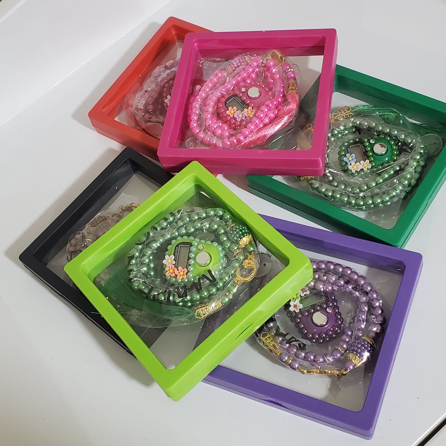 Beads finger tally counter with box prayer rosary tasbih