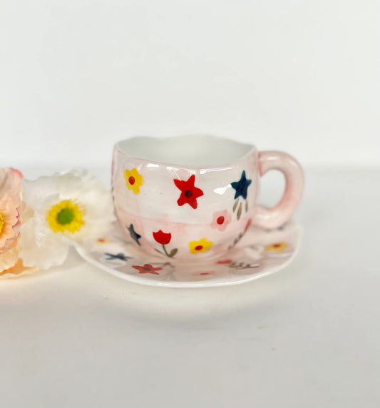 Flower design large mug