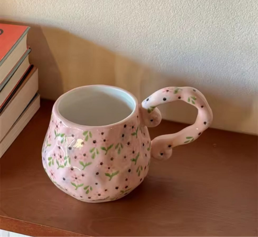 Handmade flower mug