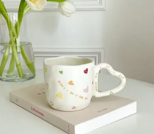 Handmade hearts mug