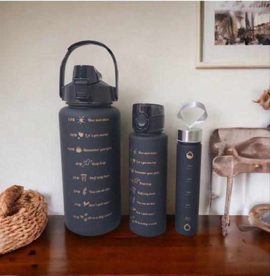 Water bottle black set