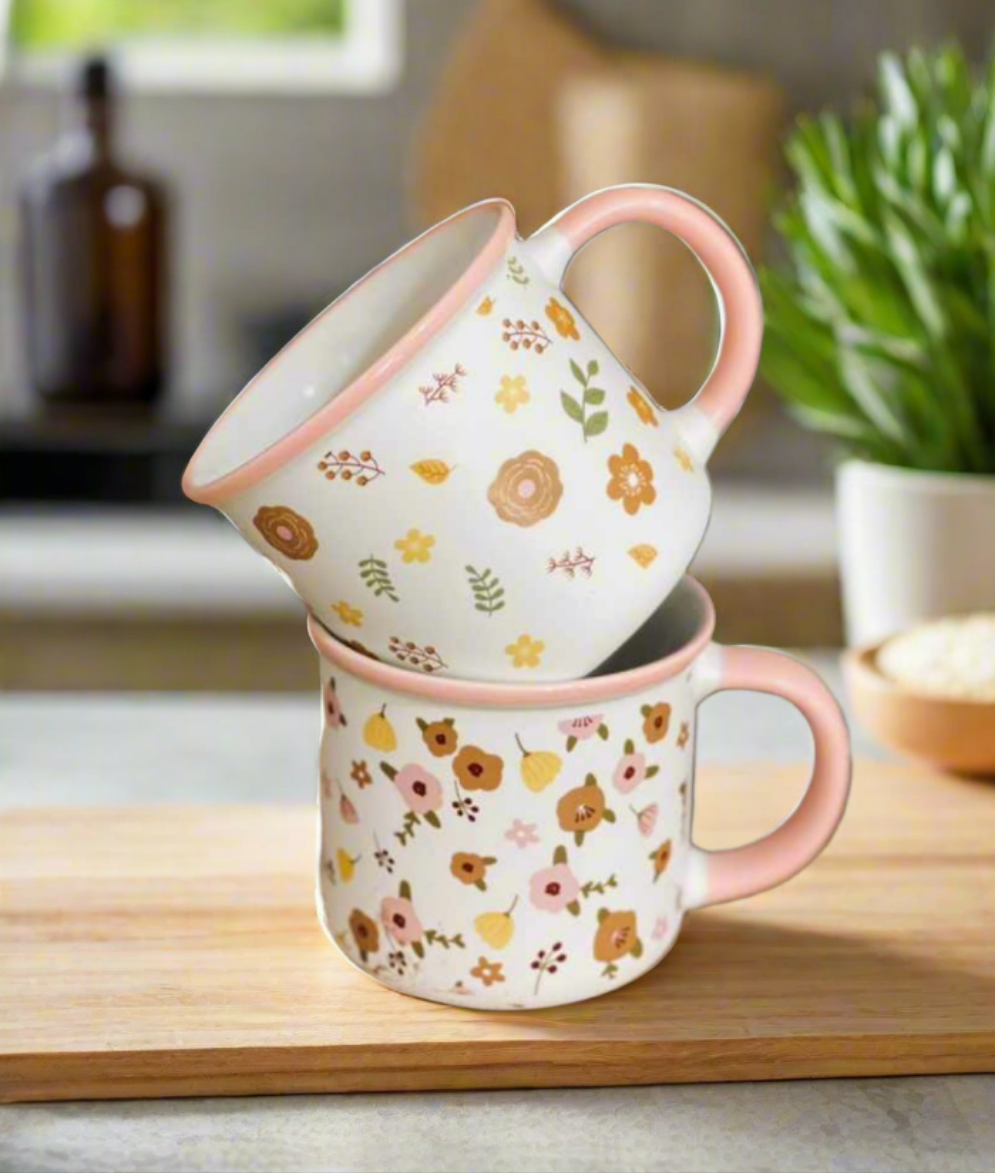 Ceramic floral mug