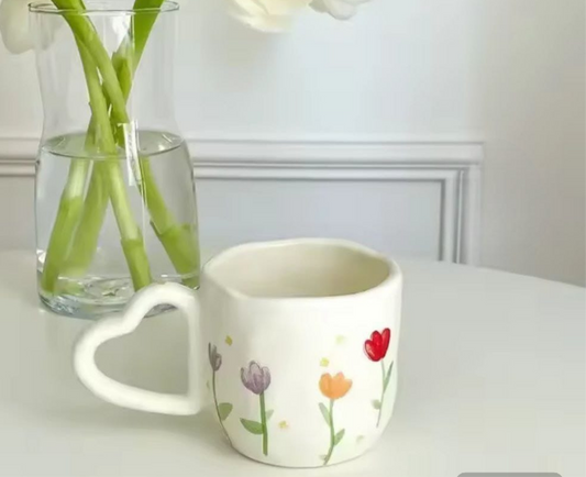 Handmade tulip flower mug