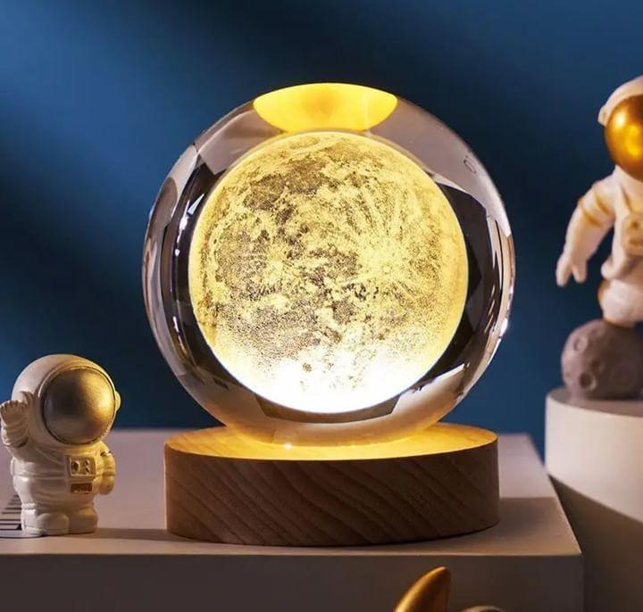 Crystal ball night light moon shape