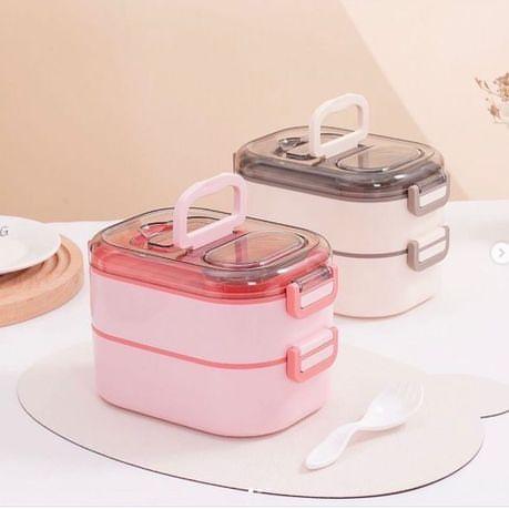 Large Stainless lunch box 2 layers