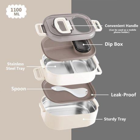 Large Stainless lunch box 2 layers