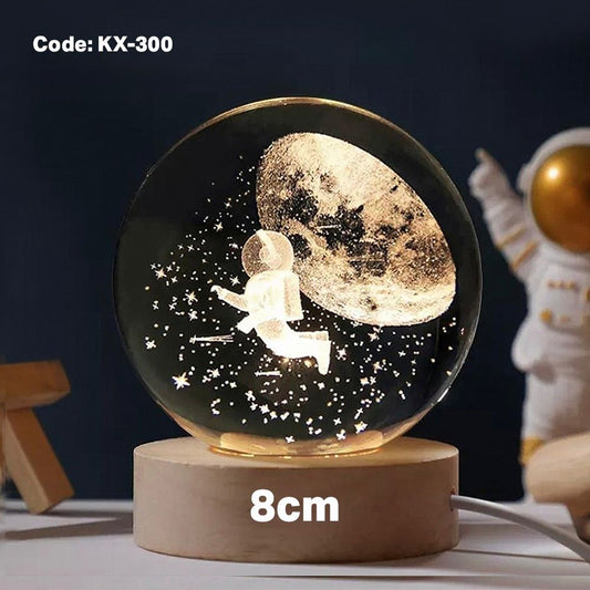 Crystal ball night light astronaut