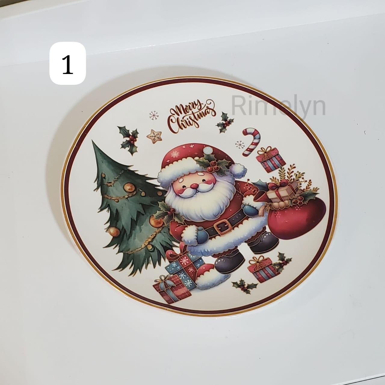 Christmas plate santa