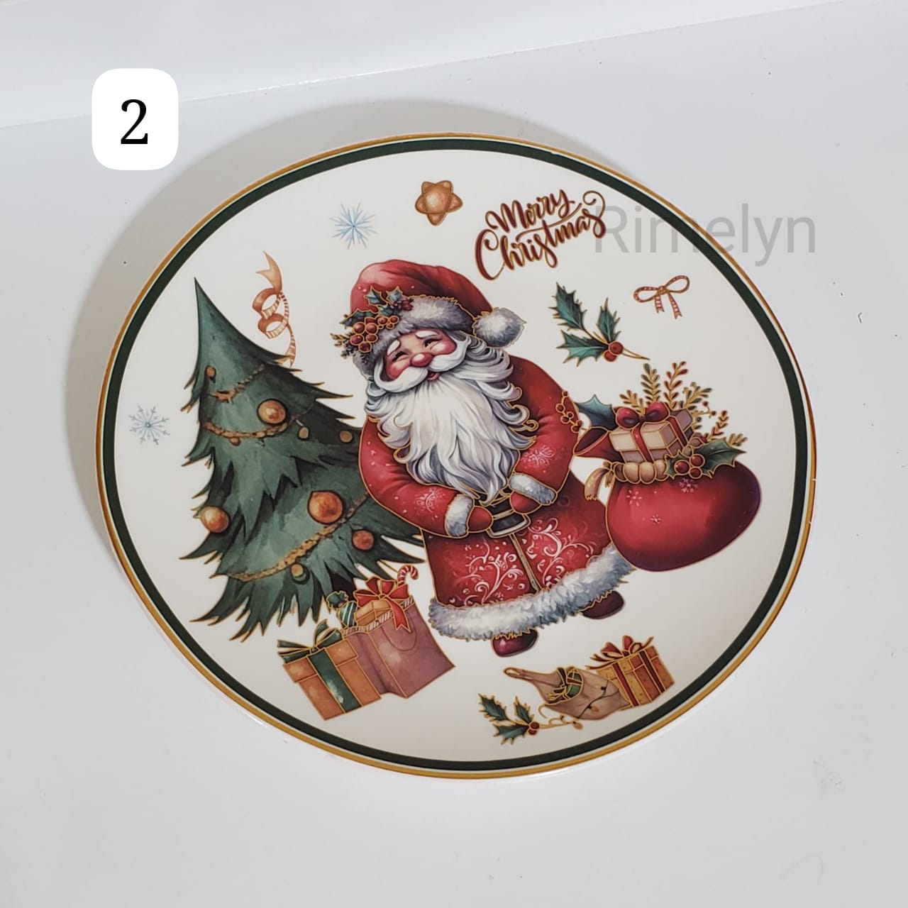 Christmas plate santa
