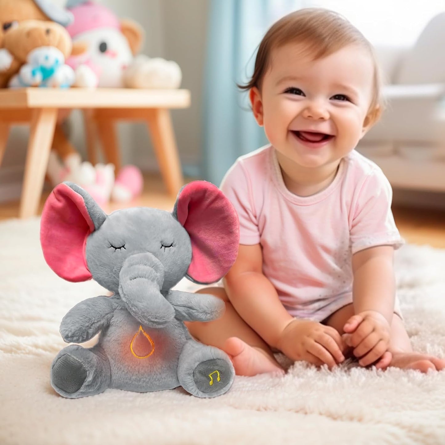 Breathing elephant plush toy