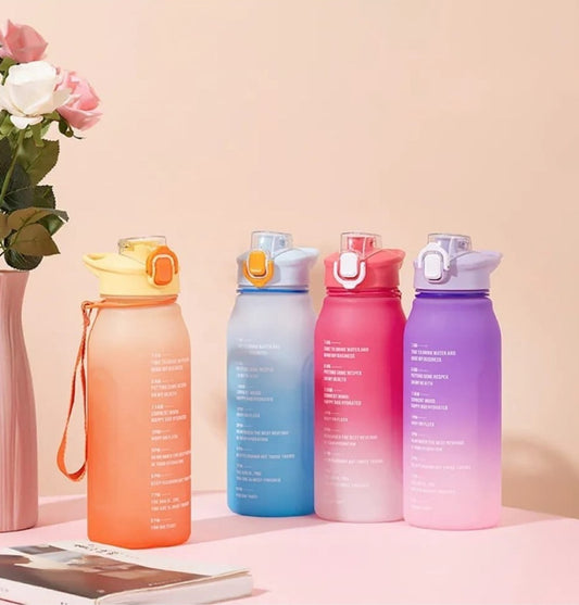 Plastic water bottle 1.5 liter with removable straw