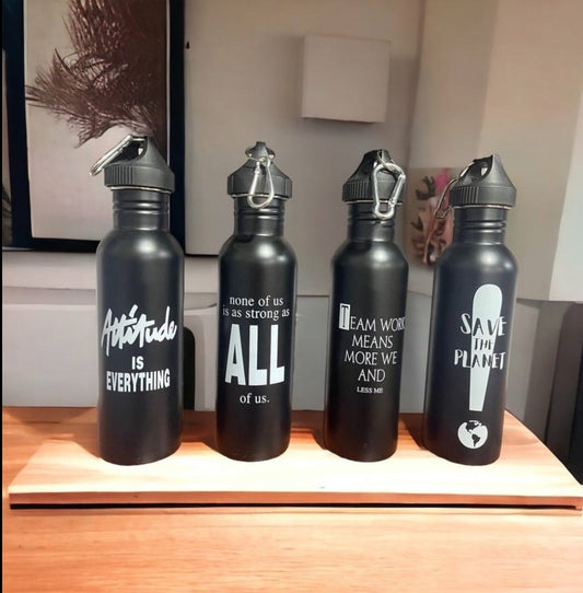 Stainless water bottle black 750 ml