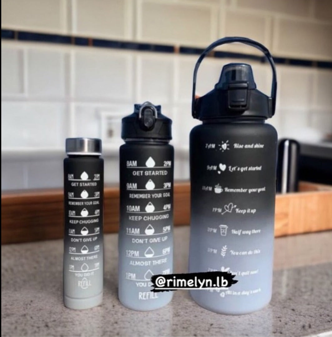 Water bottle set of 3