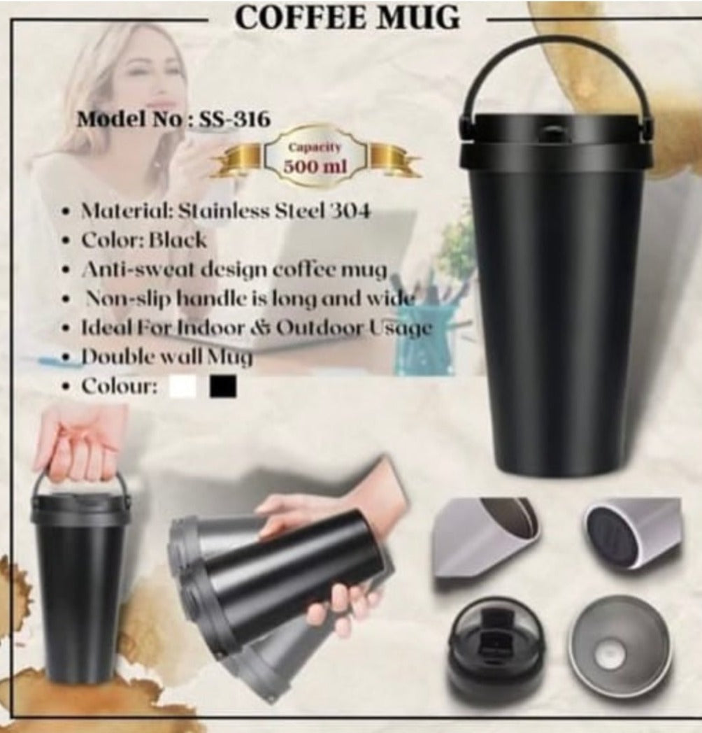 Matte black stainless steel vacuum insulated mug
