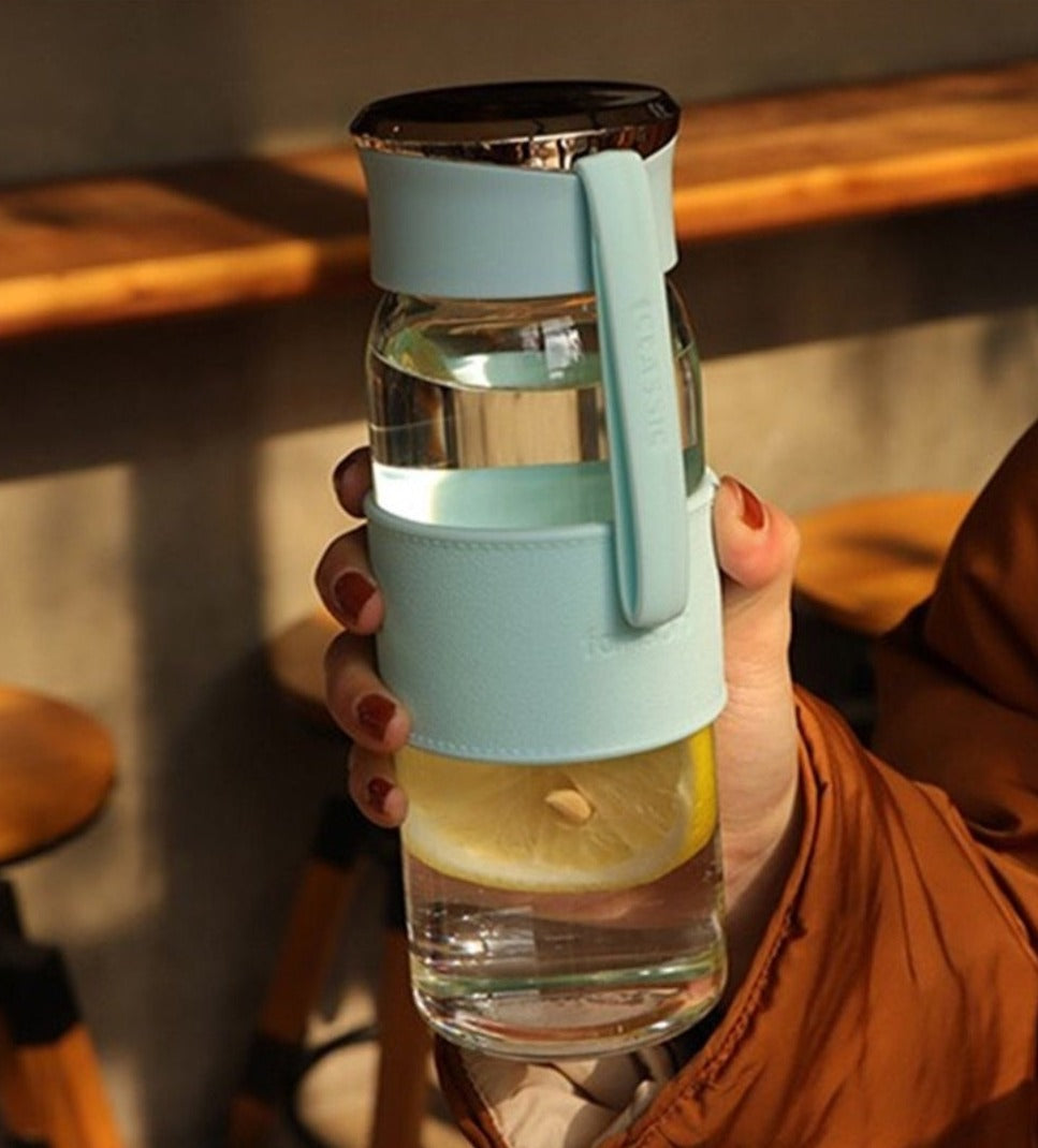 Glass water bottle