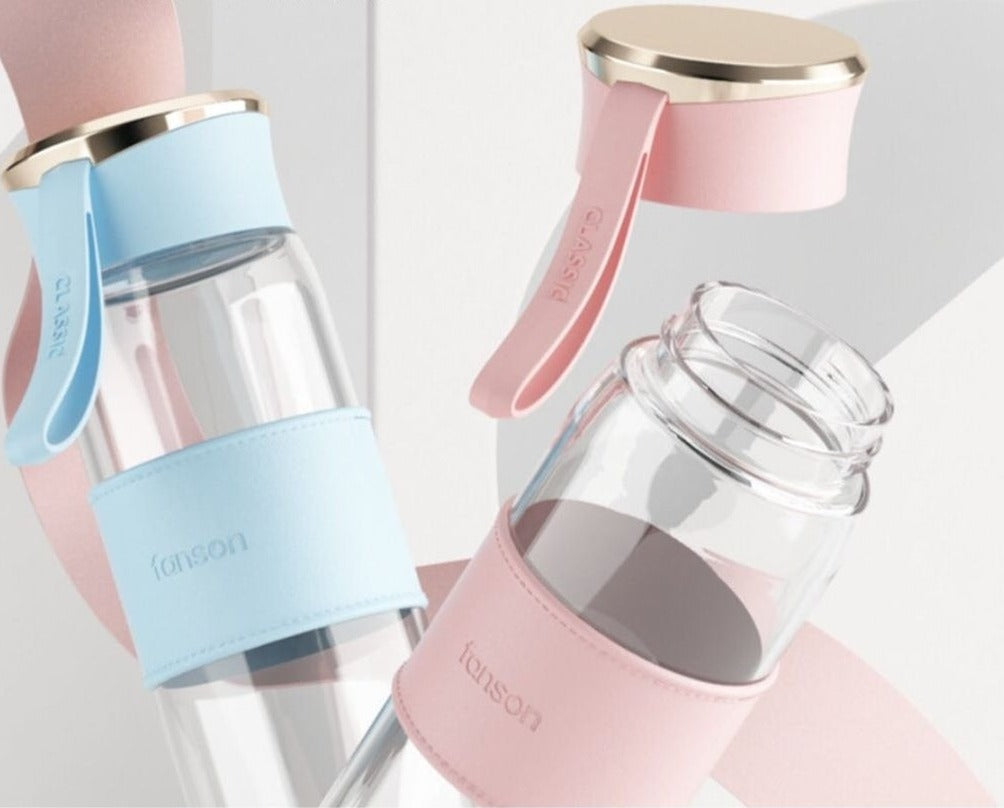 Glass water bottle