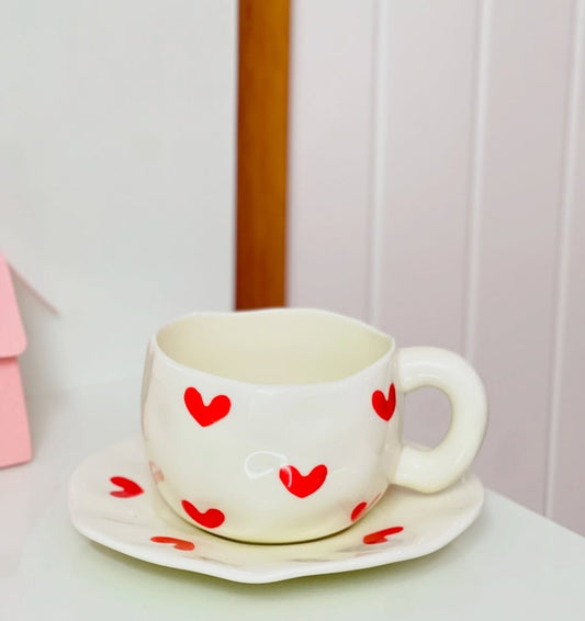 Hearts handmade design mug