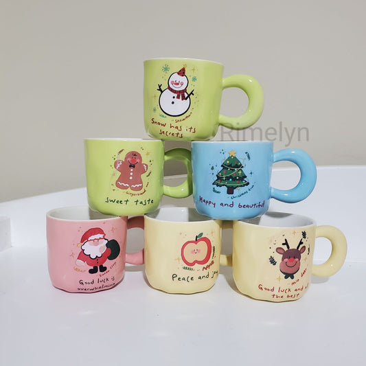 Christmas Ceramic Cups set of 6