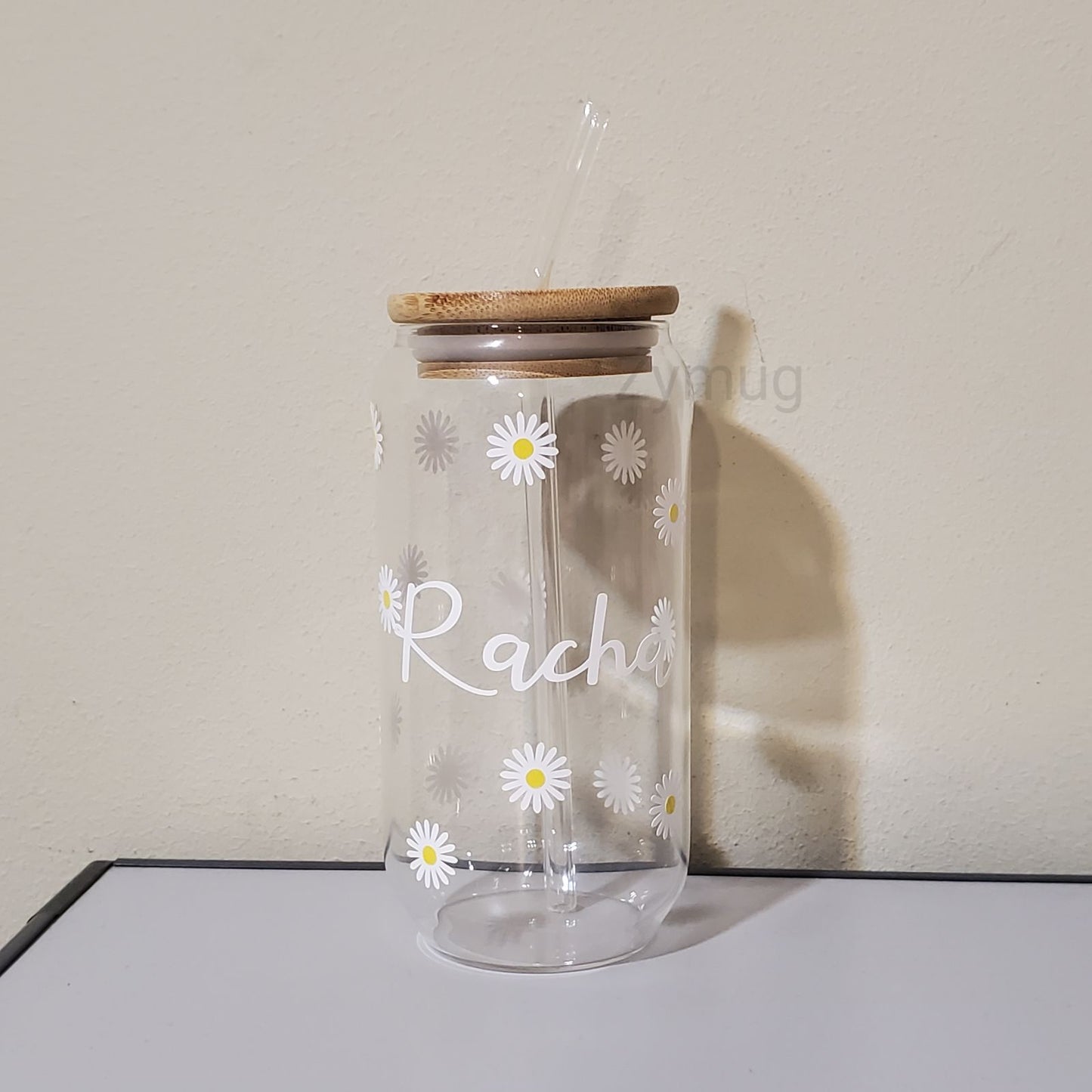 Customized Daisy glass jar