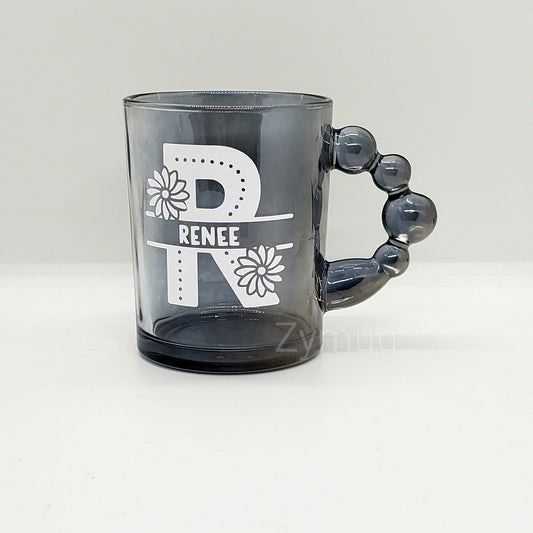 Customized letter glass mug